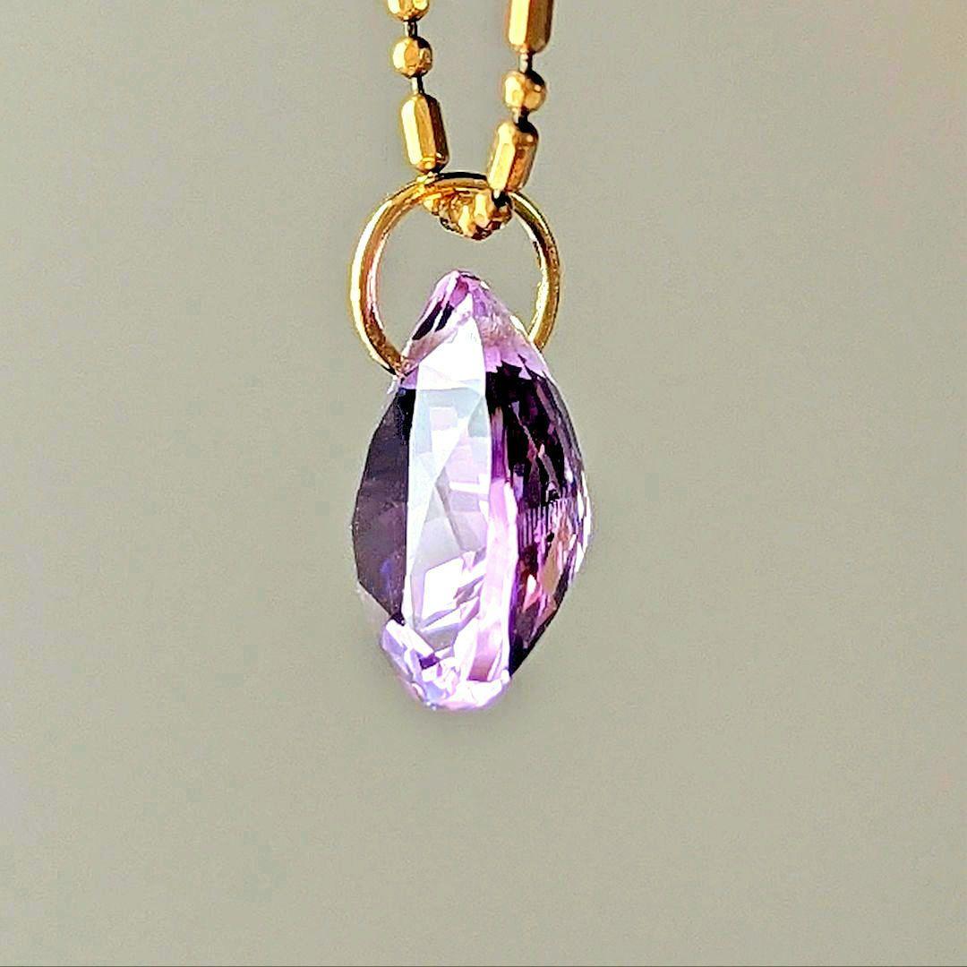 ♢ペンギンハート♢K18 アメジスト 3.4ct ネックレスチャーム