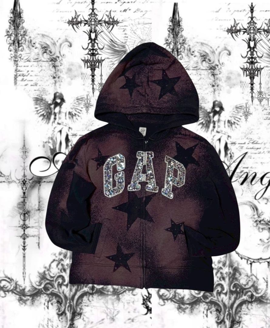 レア星GAPパンクロックy2kパーカー　平成ギャルNANAストリートゴシック古着