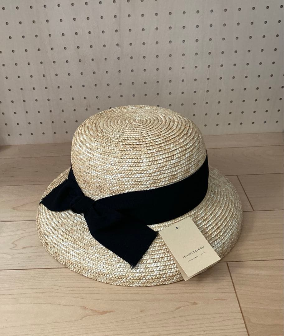 石田製帽 ストローハット カサブランカ 日本製　麦わら帽子