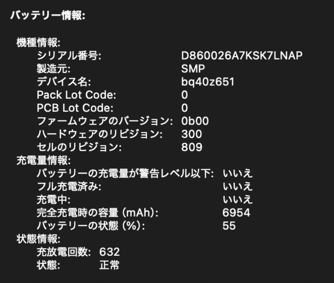 MacBook Pro 16インチ Core i7 1TB 2019