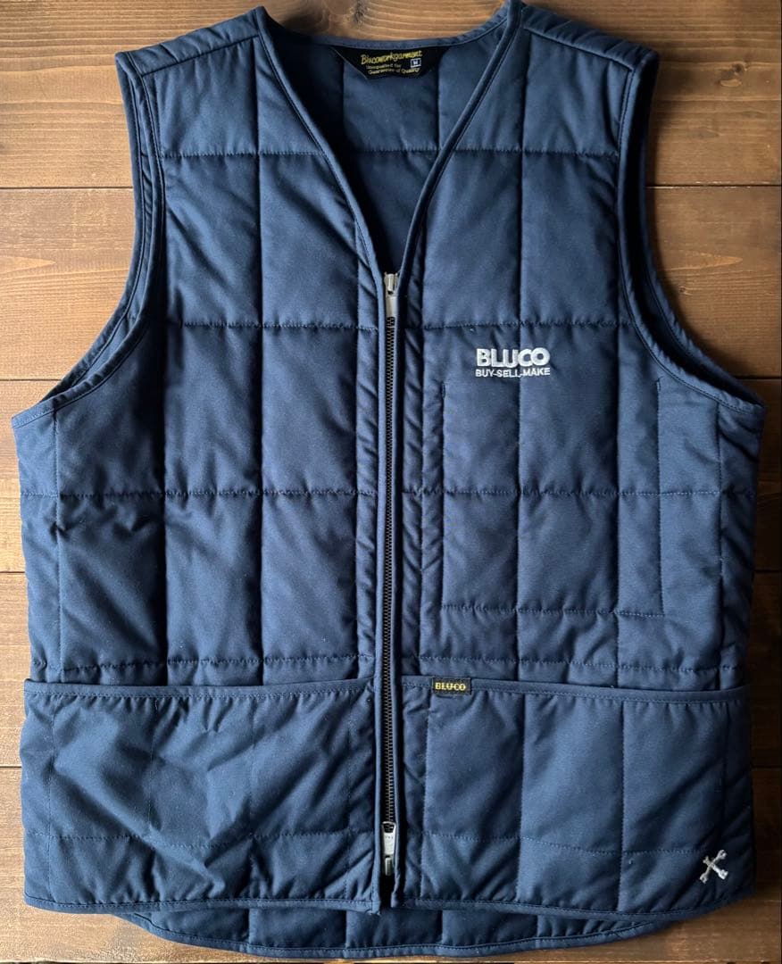 BLUCO ネイビー キルティングベスト Mサイズ