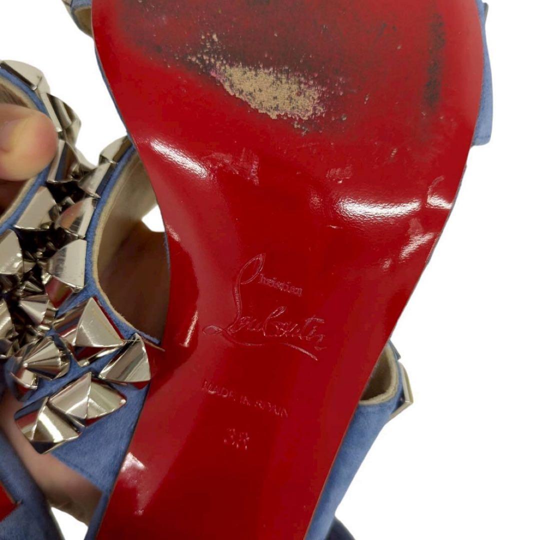 Christian Louboutin ルブタン スタッズサンダル ブルー 38
