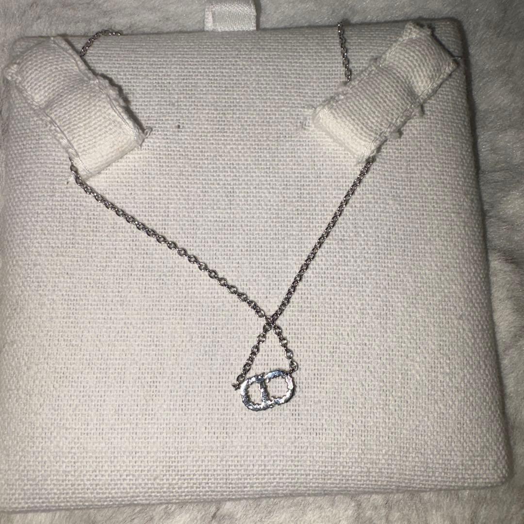 【即発送】Dior シルバー CDロゴネックレス