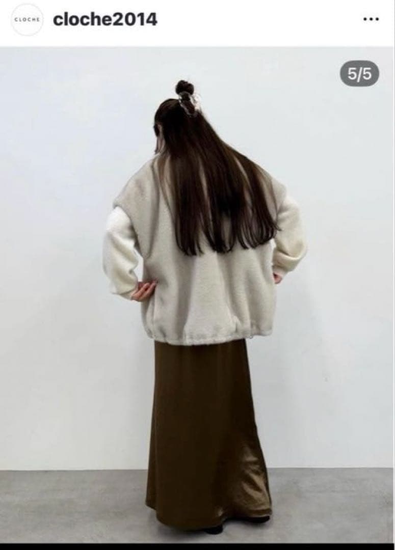 【新品】CLOCHEフェイクファーベスト