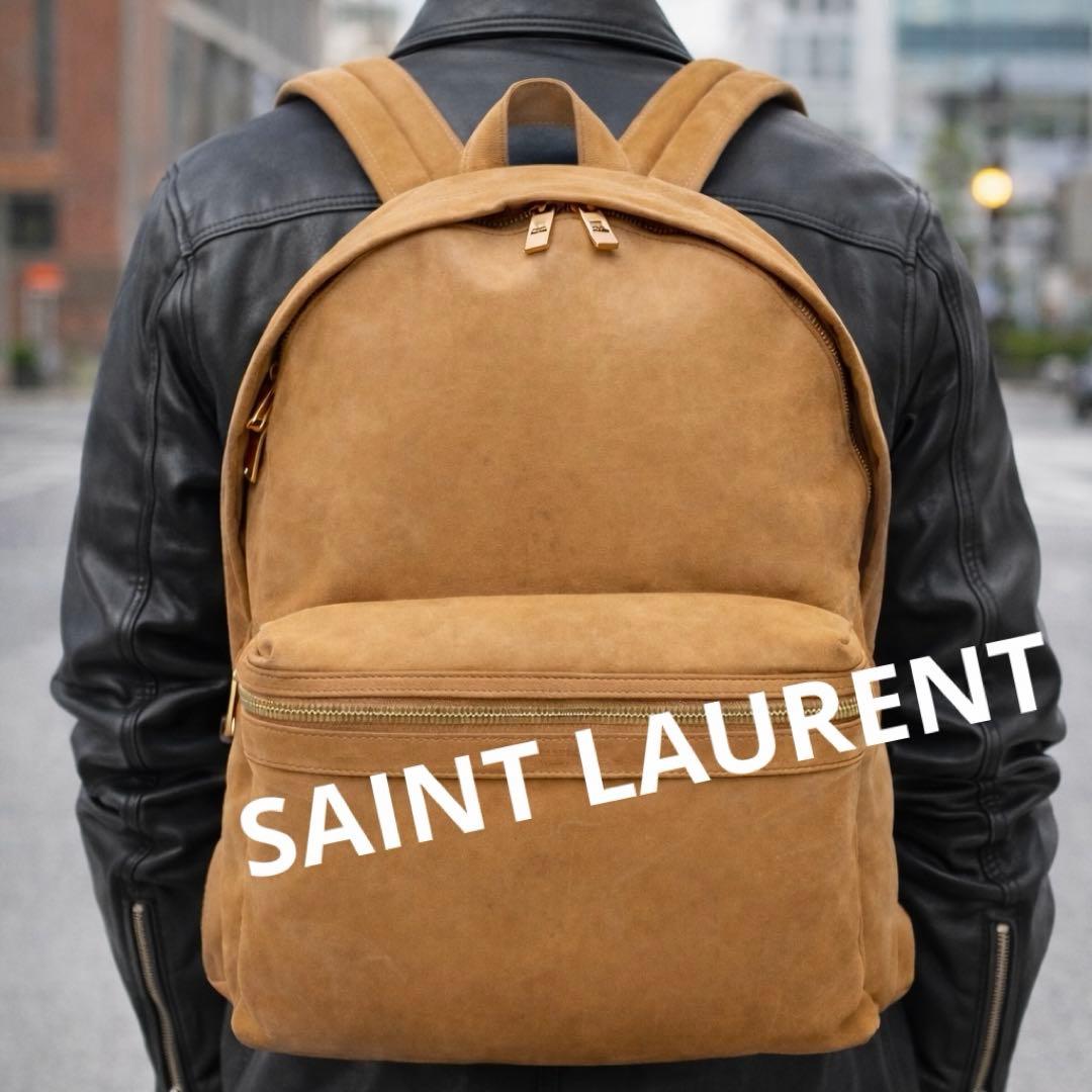 希少！SAINT LAURENT☆キャメルレザーバッグパック