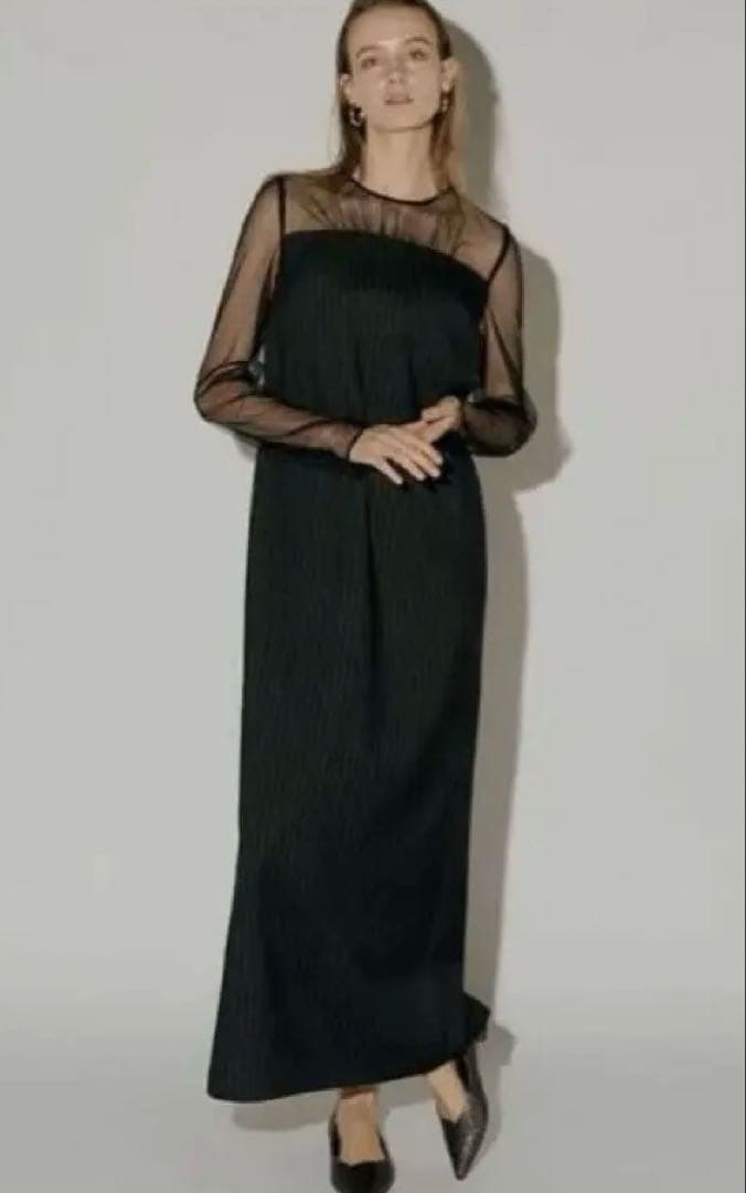 スーツ・フォーマル・ドレス Wavy frill bustier stripedress (LE'RURE)