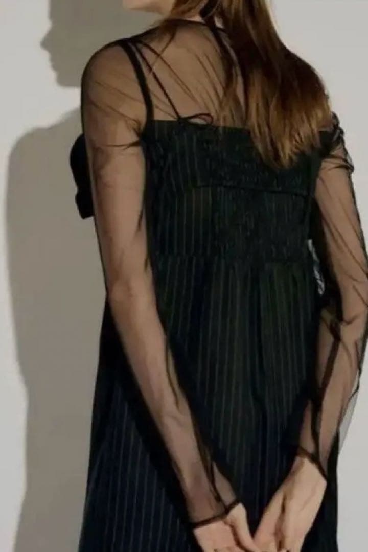 スーツ・フォーマル・ドレス Wavy frill bustier stripedress (LE'RURE)