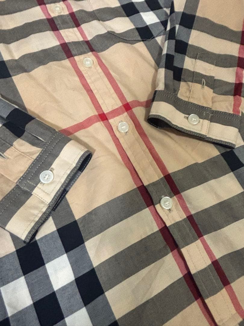 美品　現行タグ　バーバリーチルドレン　長袖シャツ　メガチェック　128cm