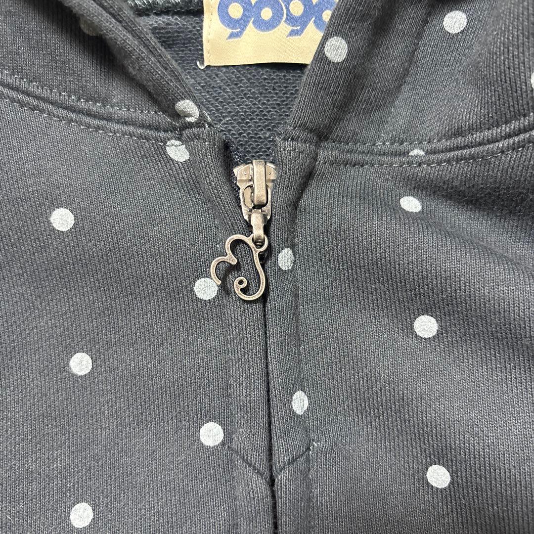 9090ネイビードット柄パーカー