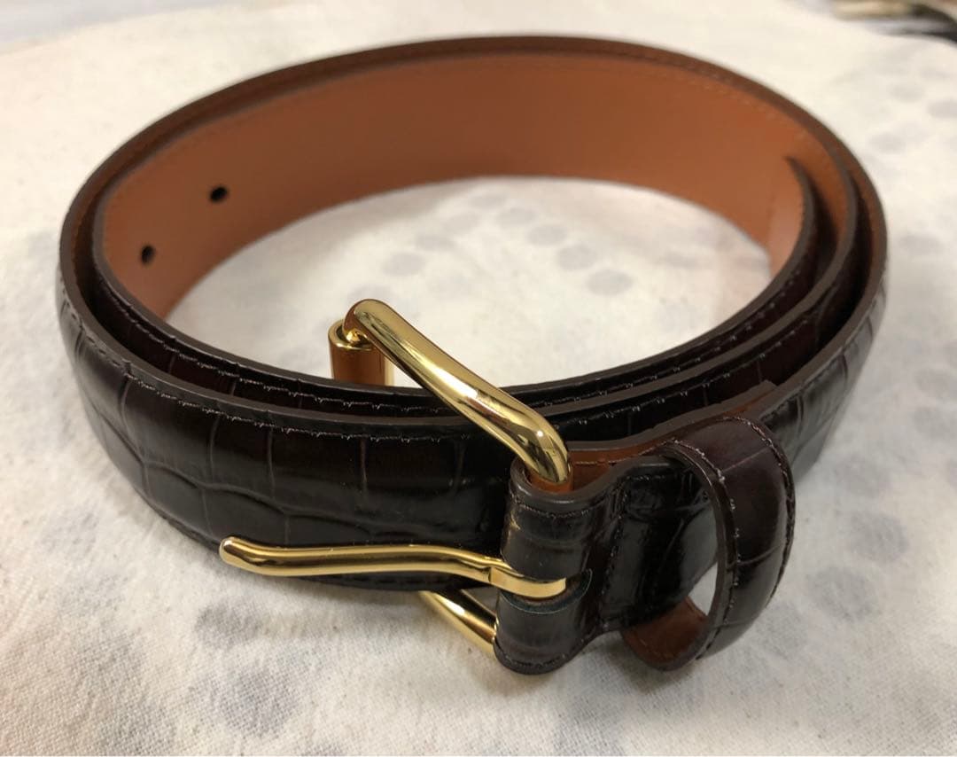 MAISON BOINET ダークブラウン ベルト 80/32