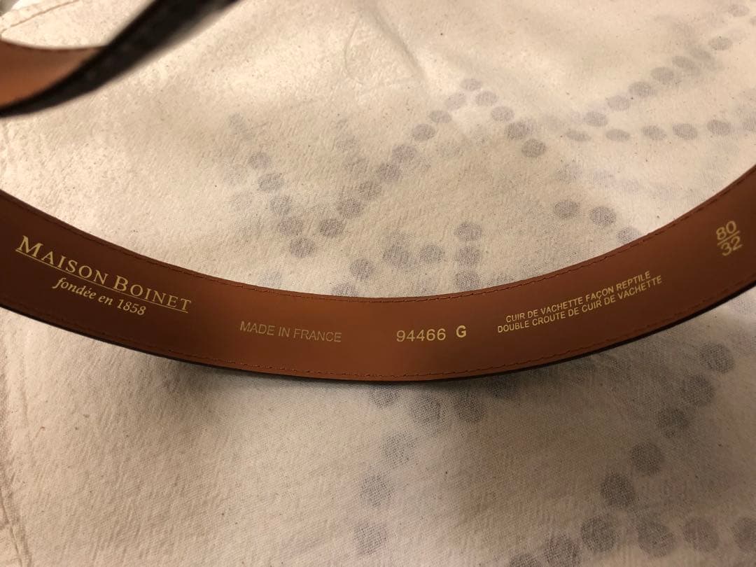 MAISON BOINET ダークブラウン ベルト 80/32