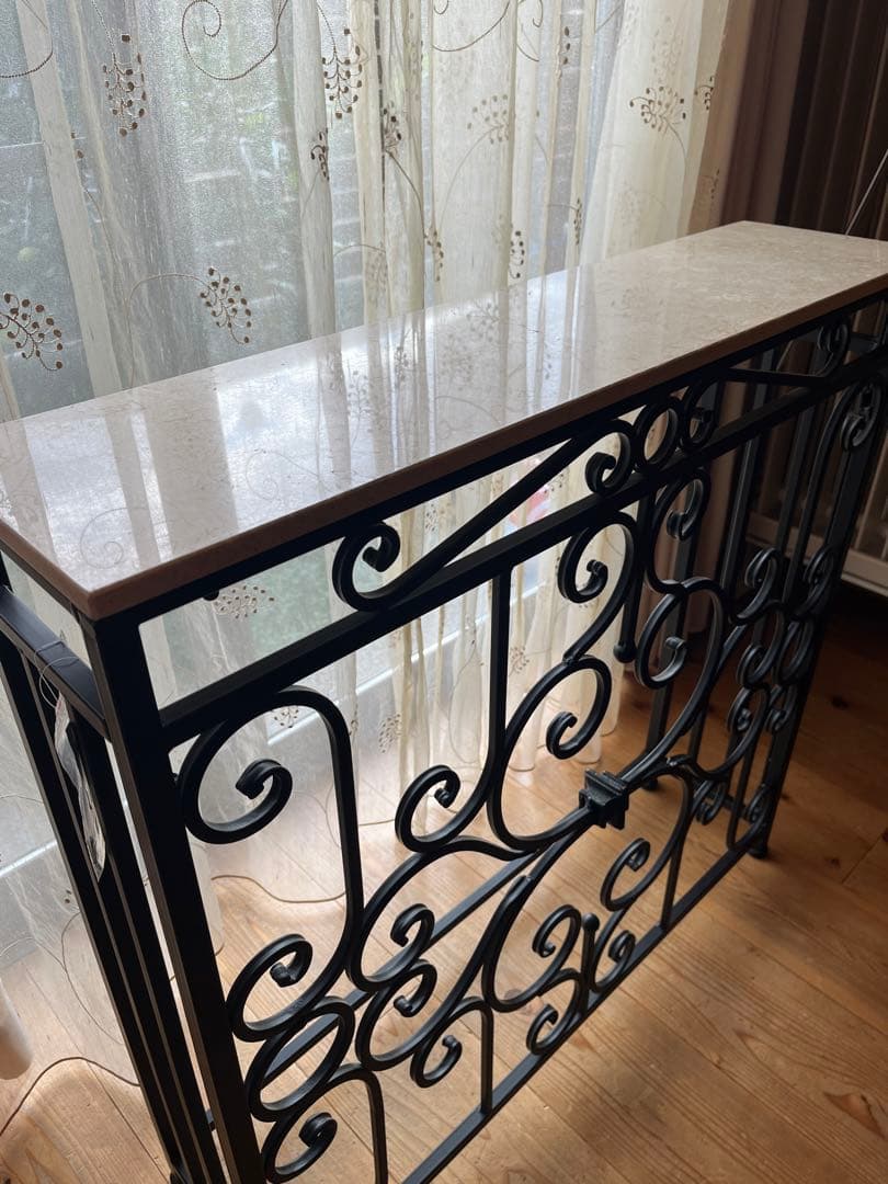 大理石アイアンコンソール