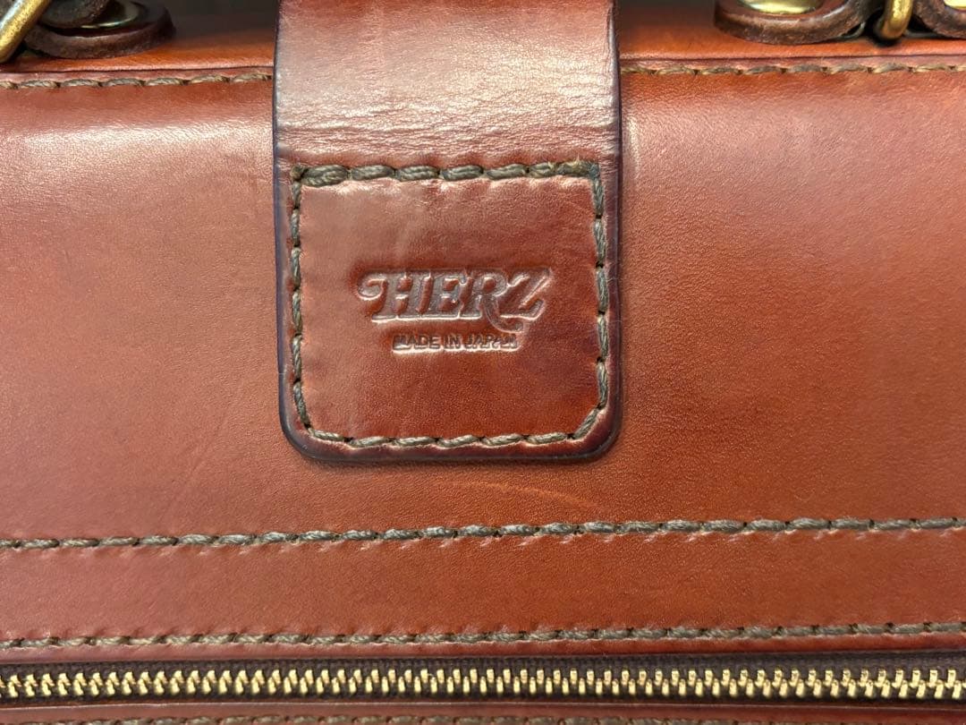 口枠ボストンバッグ　ベルト一本タイプ(V-104) チョコ　HERZ ヘルツ本革