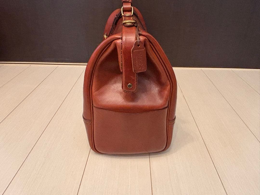 口枠ボストンバッグ　ベルト一本タイプ(V-104) チョコ　HERZ ヘルツ本革