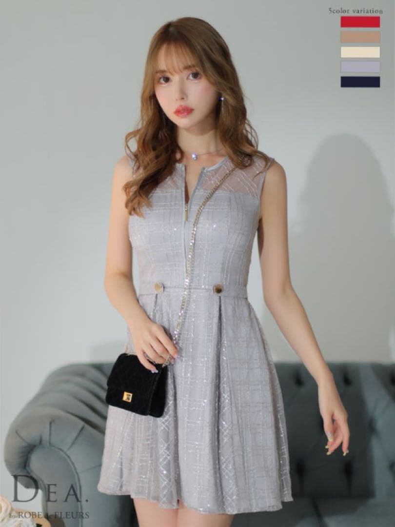 dea robe de fleurs ドレス　S グレー