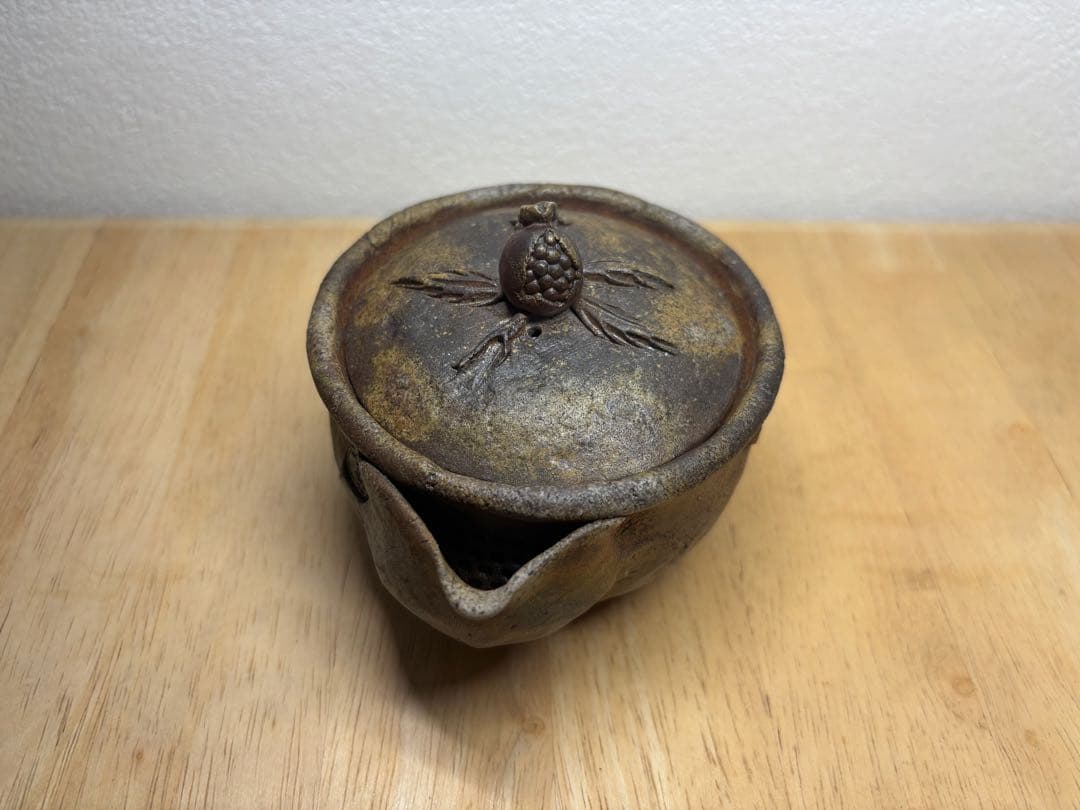 67.備前焼 宝瓶 登り窯 ザクロ 柘榴 ざくろ 手びねり 急須