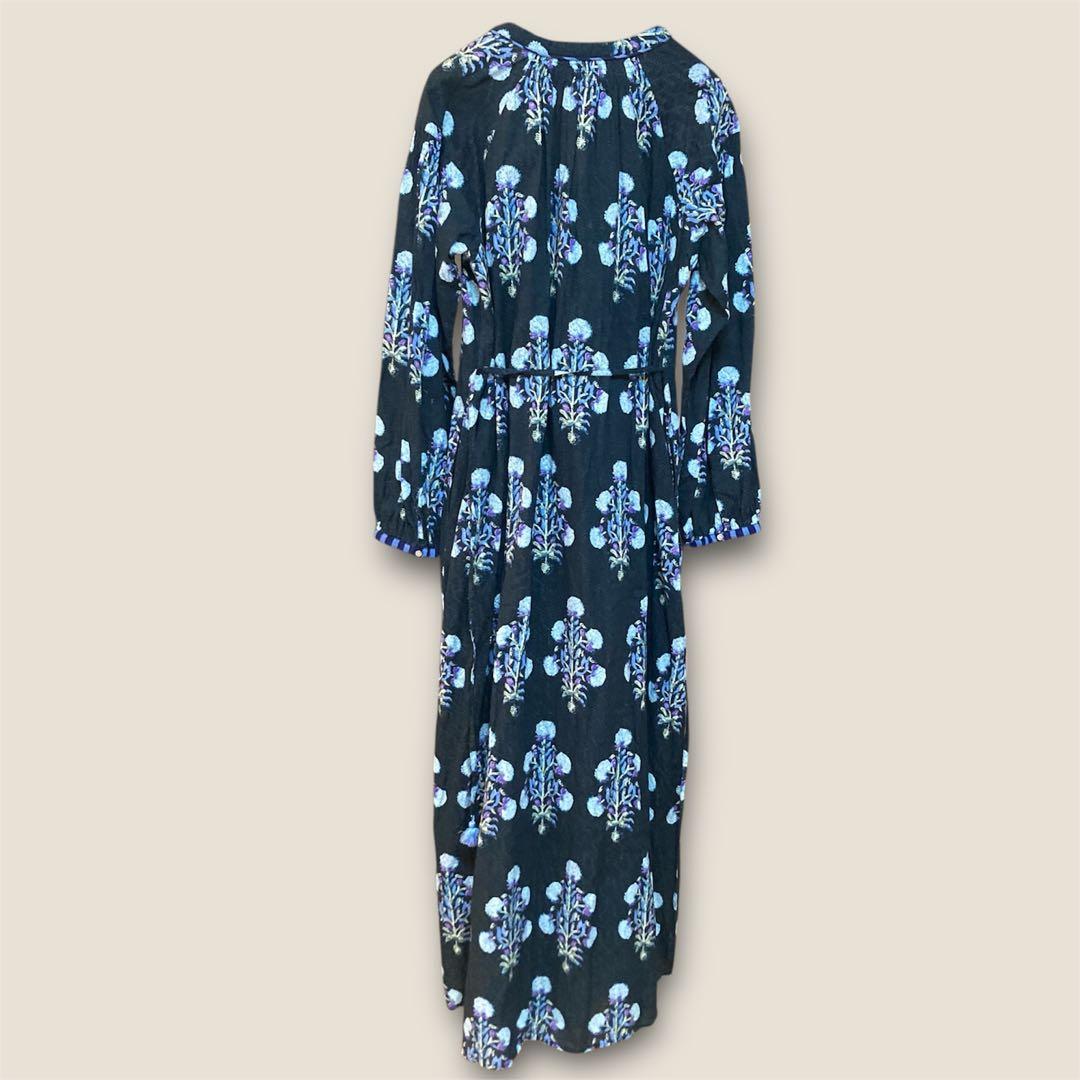 ヌキテパ コットンジャガード マリーゴールド プリントシャーリングドレス