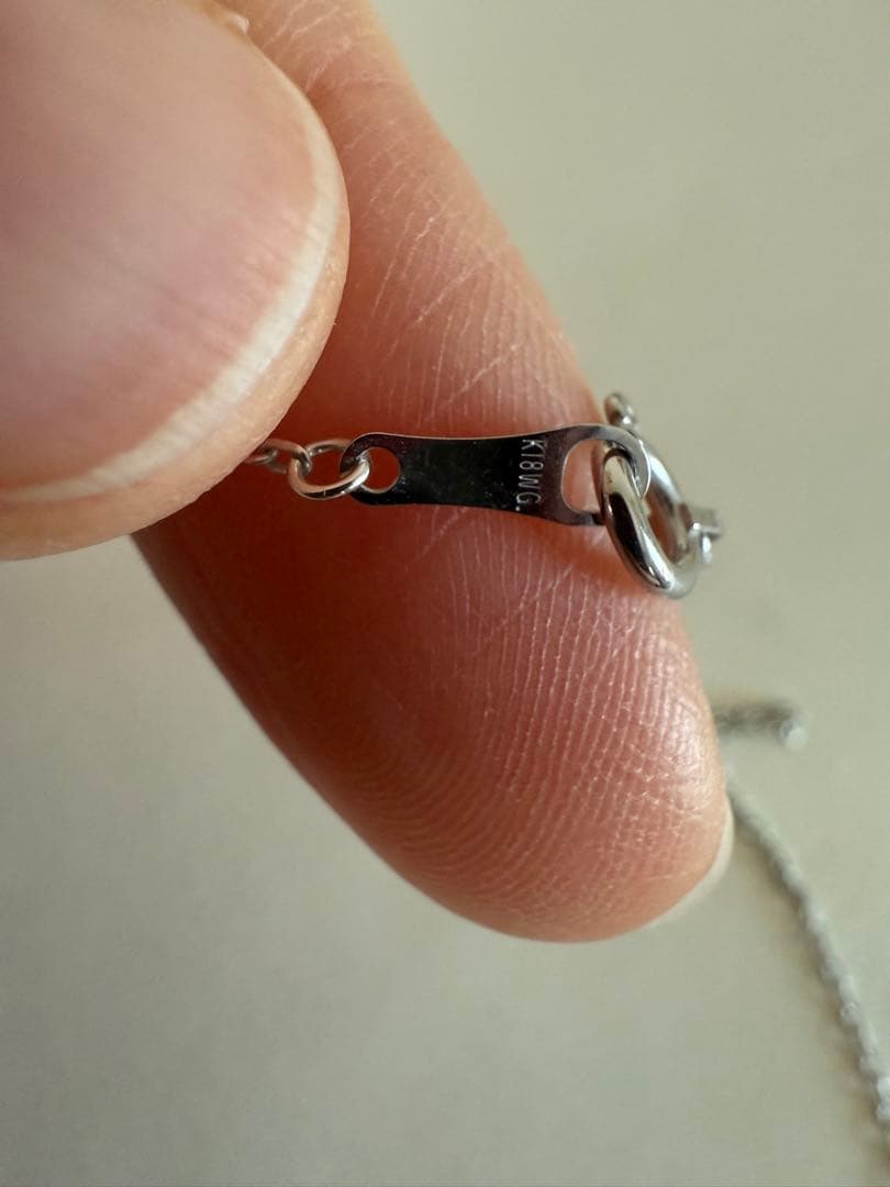 K18WG ゴールド スネークチェーン ネックレス1.4g