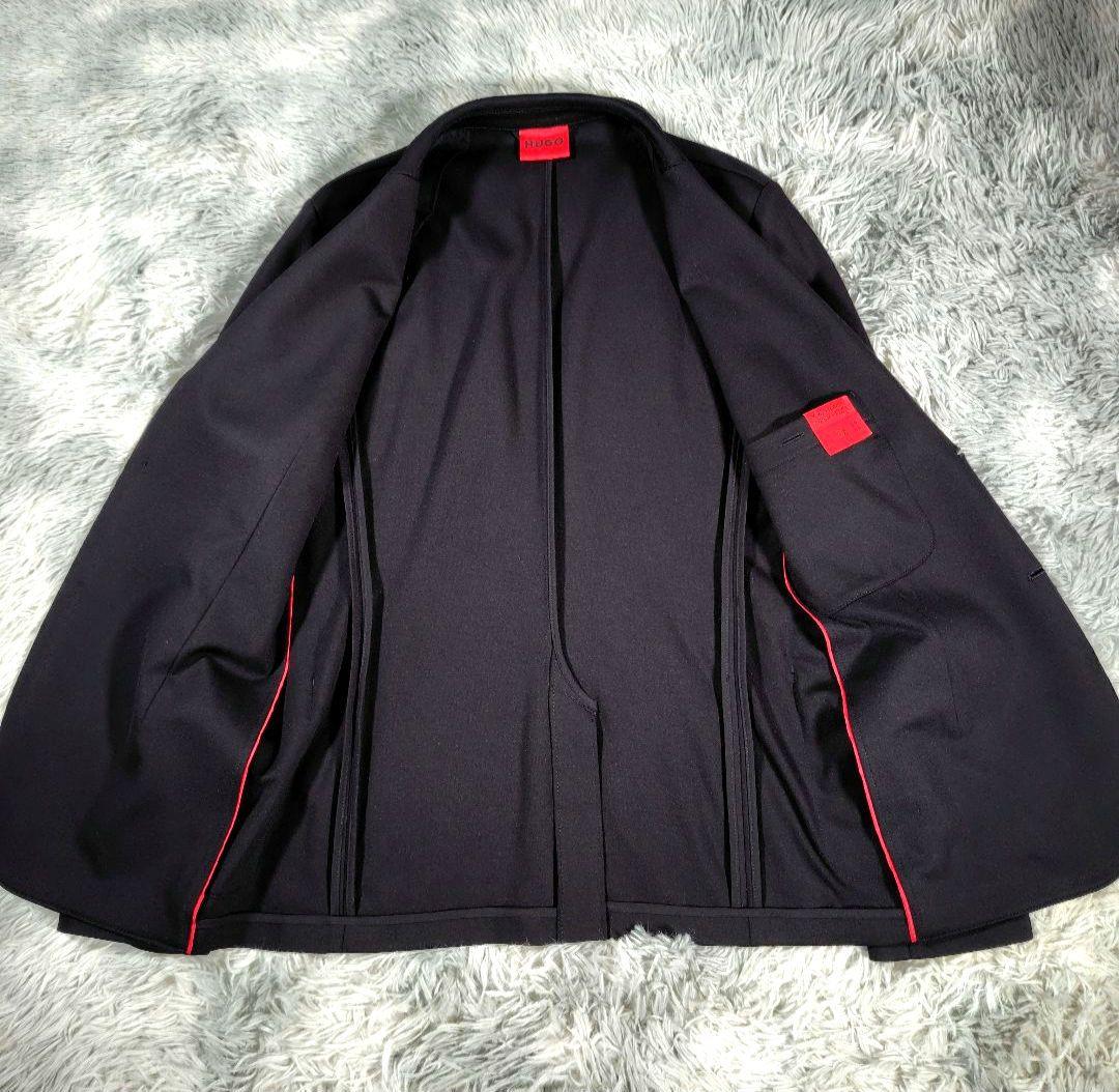 美品✨ヒューゴ　トラベルスーツ　セットアップ　スーパーフレックス　ストレッチ　黒