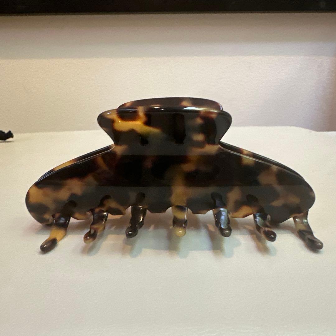 べっ甲風 ヘアクリップ 中型 6本爪