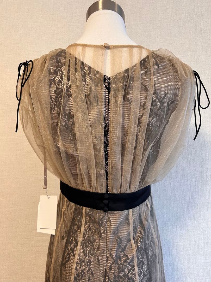 ♥パーティードレス 結婚式 お呼ばれ二次会 ノースリーブフォーマルラメチュール