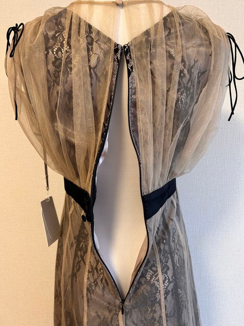 ♥パーティードレス 結婚式 お呼ばれ二次会 ノースリーブフォーマルラメチュール