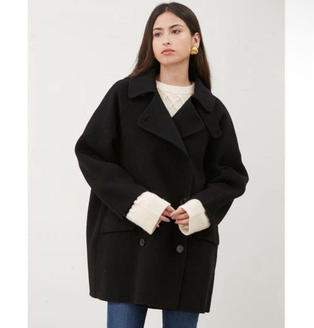 新品未使用 Mila Owen 衿ストラップハーフ丈リバーPコート