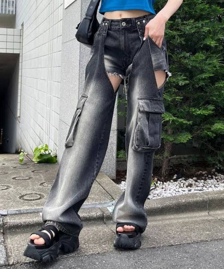 y*様 SPIRALGIRLスパイラルガール　2WAYカーゴオーバーダイデニム