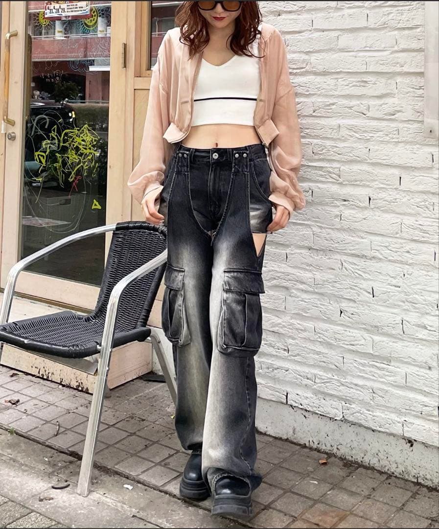 y*様 SPIRALGIRLスパイラルガール　2WAYカーゴオーバーダイデニム