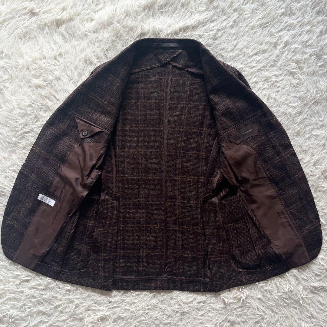 <極美品>TAGLIATORE カシミヤ ウール ブラウン ジャケット 44