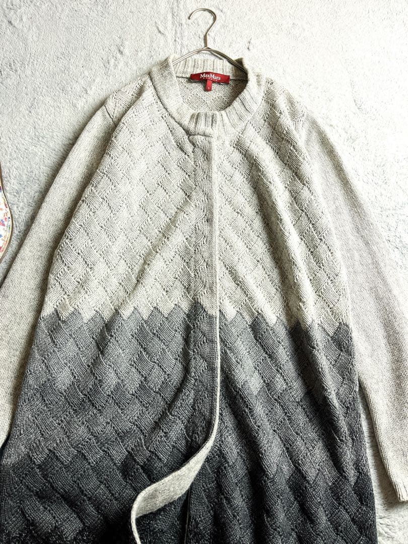 【Max Mara】カシミヤ混 ジャガードニット グラデーションコーディガン