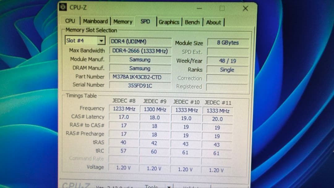 DDR4 8GBx4枚 32GB pc4-2666V 動作確認済み ⑧