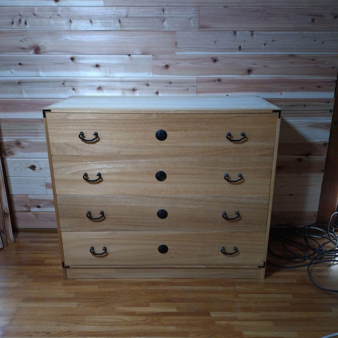 (美品)桐箪笥②下部　ナチュラルウッド 4段チェスト