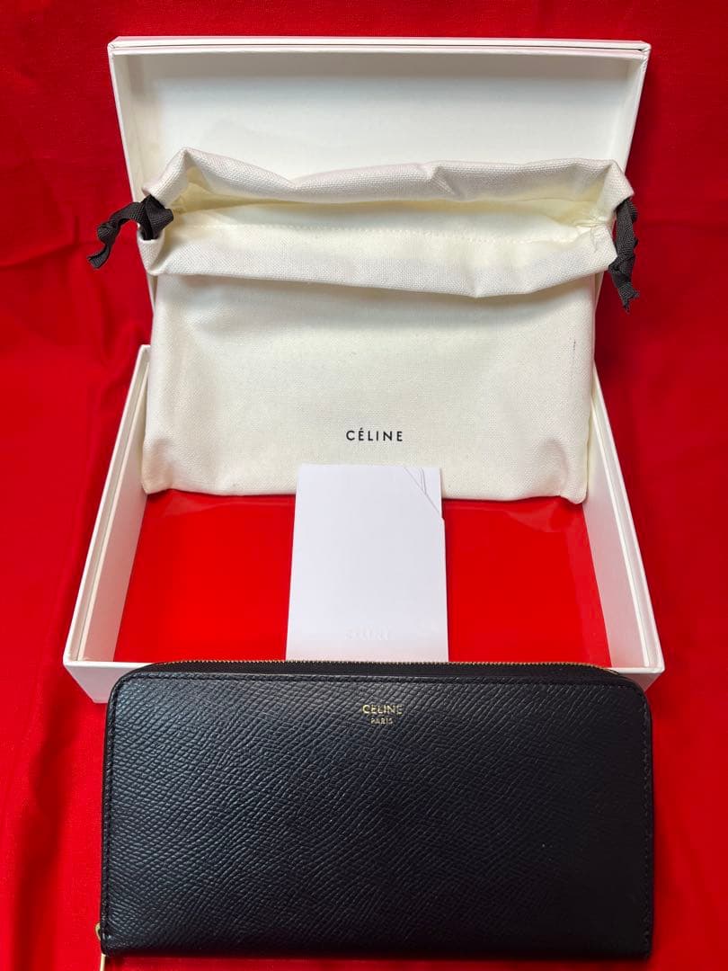 【高島屋購入品】CELINE セリーヌ ラウンドファスナー オールブラック