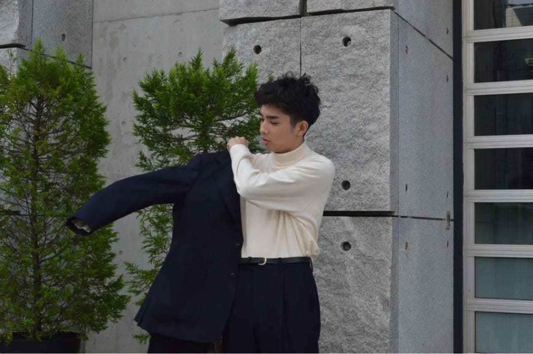 Comoli ネイビーフランネルスーツ　size1