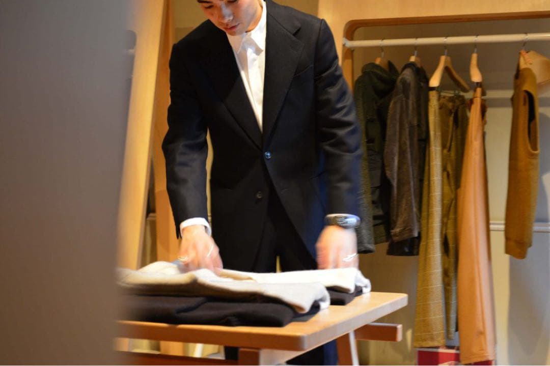 Comoli ネイビーフランネルスーツ　size1