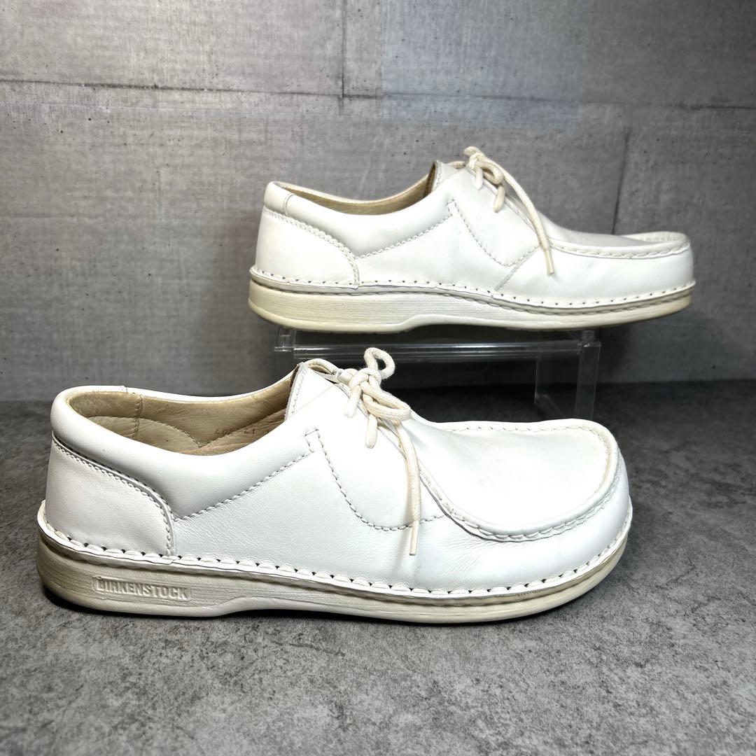 極美品【BIRKENSTOCK】パサデナ/チロリアンシューズ/レザー 革靴　白◎