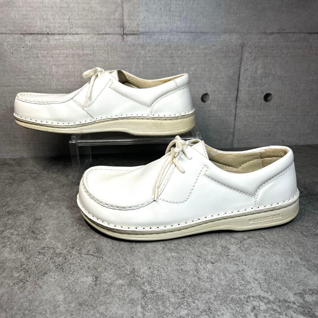 極美品【BIRKENSTOCK】パサデナ/チロリアンシューズ/レザー 革靴　白◎