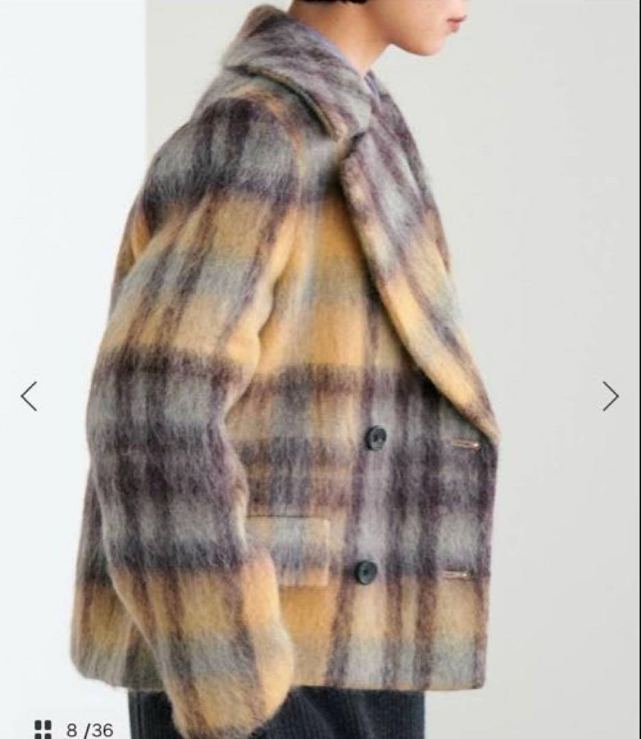 IENA 24AW チェックシャギーショートジャコット