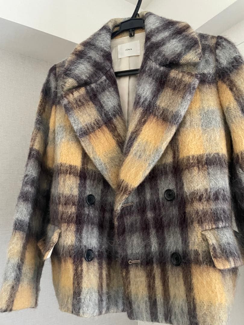 IENA 24AW チェックシャギーショートジャコット
