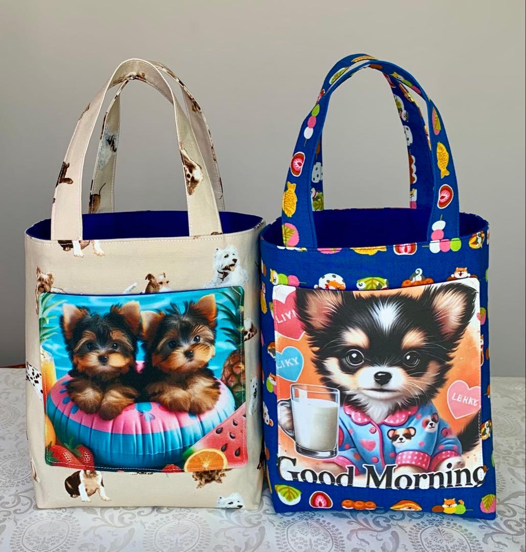 順子　お昼寝わんこ　トートバッグ　小物入れ