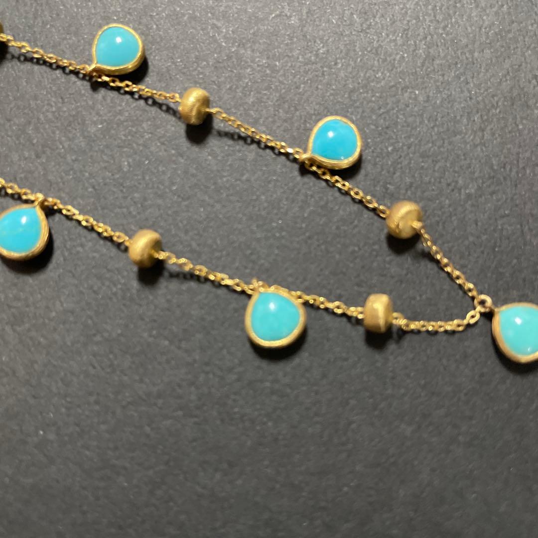 GSTV k18YGクリシュナネックレス約43cm幅約1〜8mm重さ約5.39g