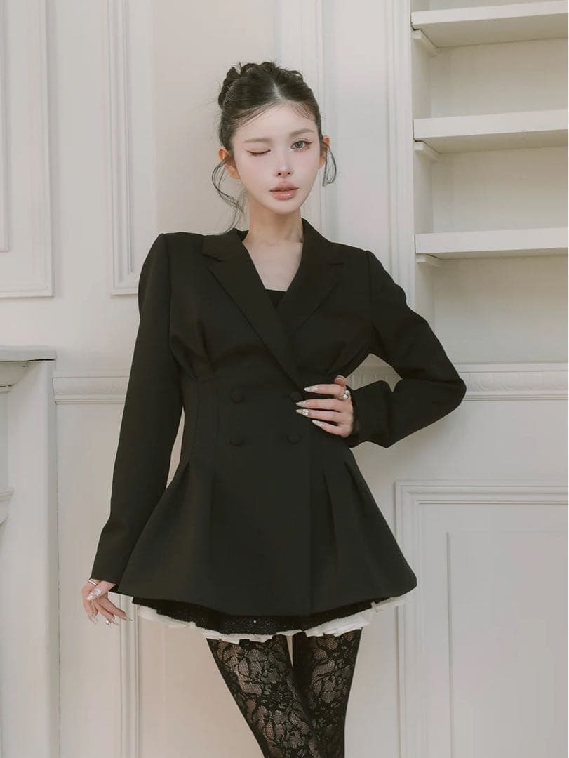 Darich パネルデザインシルエットぺプラムジャケット