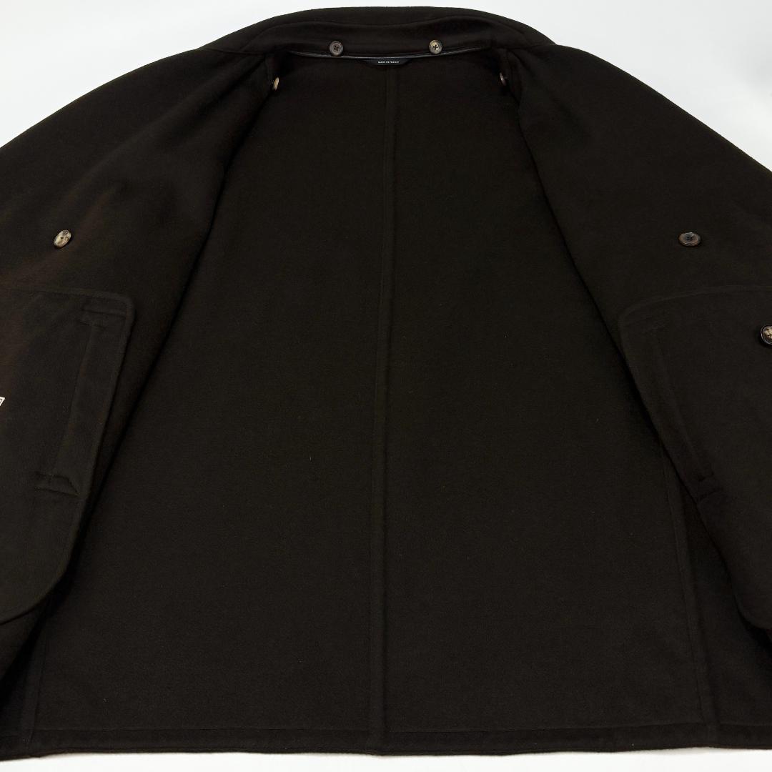 極美品 HERMES エルメス フランス製 カシミヤ×ムートン Pコート 52