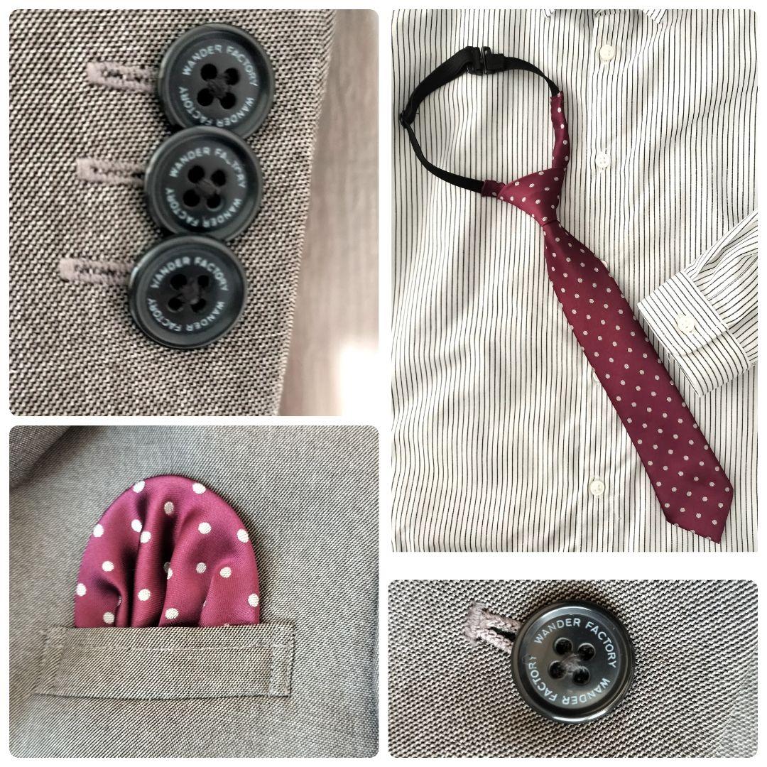 【未使用級】ワンダーファクトリーフォーマル5点 男の子120 長ズボン 卒入学