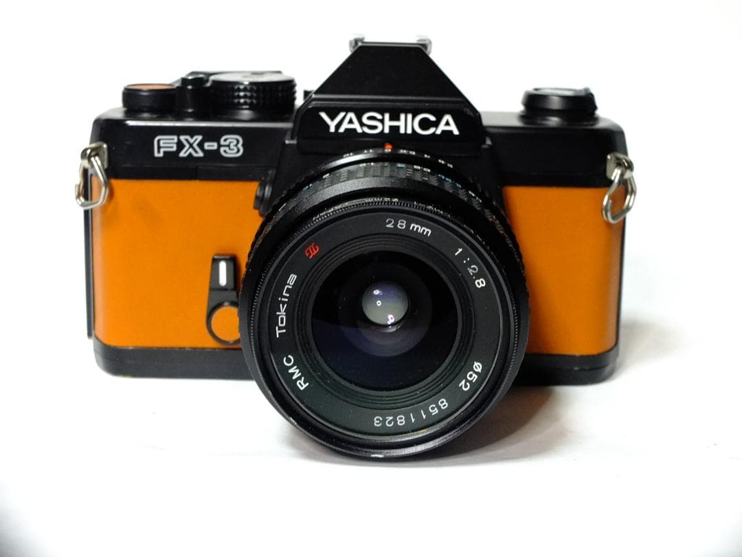 【実写確認整備品】ヤシカFX-3キャメルレザー仕様／トキナー28mmf2.8付