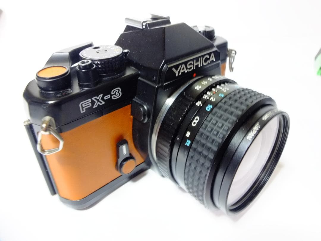 【実写確認整備品】ヤシカFX-3キャメルレザー仕様／トキナー28mmf2.8付