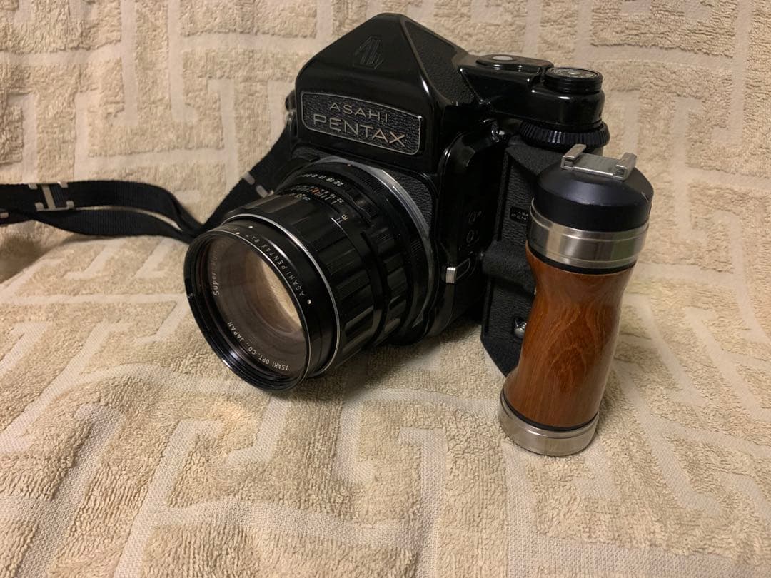 PENTAX 67 レンズ105mm木製グリップ付