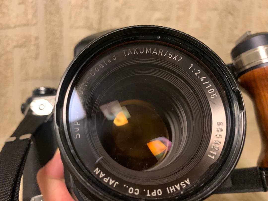 PENTAX 67 レンズ105mm木製グリップ付