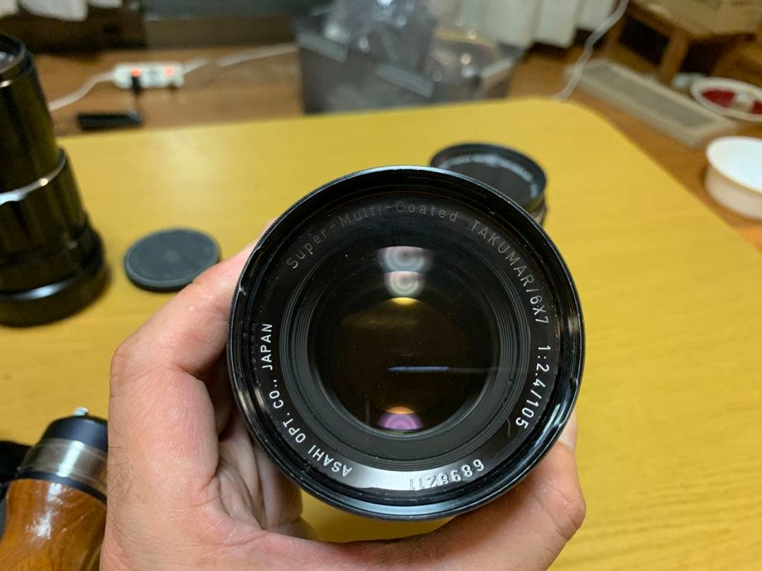 PENTAX 67 レンズ105mm木製グリップ付
